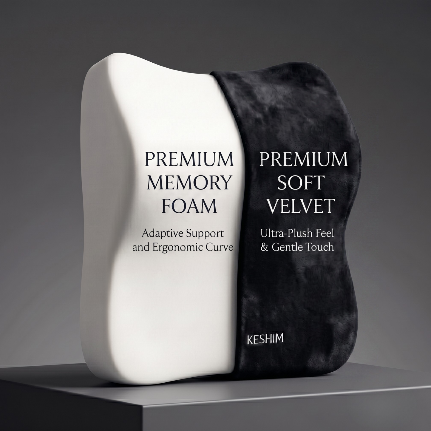 Keshim Luxury Velvet Car Headrest Pillow, Large Soft Memory Foam Seat Headrest Cushion for Driving Comfort, Universal Fit Car Neck & Back Support for Cars, SUVs, Trucks and Travel