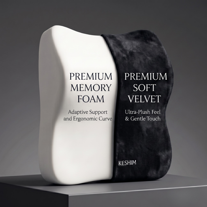 Keshim Luxury Velvet Car Headrest Pillow, Large Soft Memory Foam Seat Headrest Cushion for Driving Comfort, Universal Fit Car Neck & Back Support for Cars, SUVs, Trucks and Travel