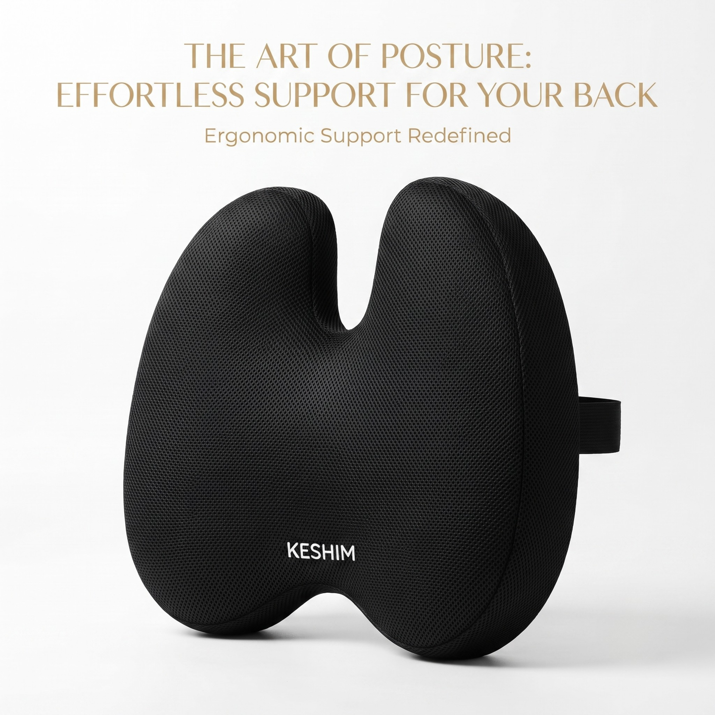 KESHIM Memory Foam Seat Cushion & Lumbar Back Support Combo for Office Chair, Car Seat & Wheelchair | Ergonomic Coccyx Orthopedic Cushion | Premium Air Mesh Breathable Cover | Tailbone, Sciatica & Lower Back Pain Relief