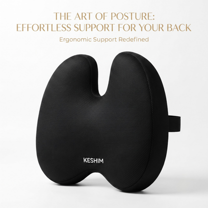 KESHIM Memory Foam Seat Cushion & Lumbar Back Support Combo for Office Chair, Car Seat & Wheelchair | Ergonomic Coccyx Orthopedic Cushion | Premium Air Mesh Breathable Cover | Tailbone, Sciatica & Lower Back Pain Relief
