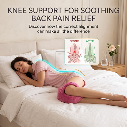 KESHIM Memory Foam Knee Support Pillow for Side Sleeping | Orthopedic Leg Spacer Cushion with Adjustable Strap | Premium Velvet Cover | Knee, Hip, Back & Sciatica Pain Relief | Sleeping Support Cushion