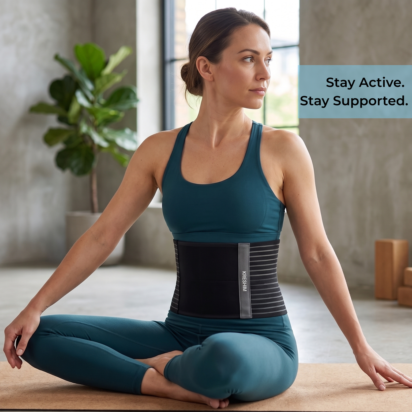 KESHIM Abdominal Belt for Men & Women | Adjustable Compression Tummy Belt for Waist & Stomach Support | Post Surgery Recovery, Back Support & Everyday Use | Breathable Stretch Fabric (Black)