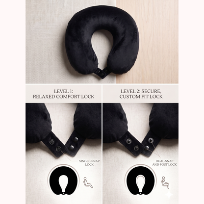 Keshim U-Shaped Memory Foam Travel Neck Pillow for Airplane, Car & Train Travel | Premium Soft Velvet Cover | Ergonomic Neck & Chin Support | Portable Neck Cushion for Adults