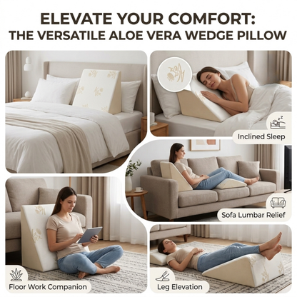 KESHIM Memory Foam Wedge Pillow for Sleeping, Leg Elevation & Back Support | Triangular Incline Cushion for Bed, Sofa & Relaxation | Breathable Removable Cover
