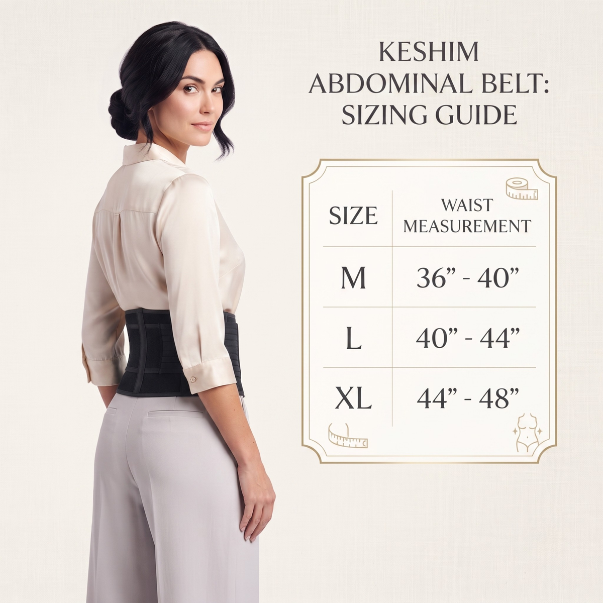 KESHIM Abdominal Belt with Extra Grip for Men & Women | Monofilament Elastic Abdominal Support Belt | Double Compression Waist Binder for Post-Surgery Recovery, Hernia Support & Lower Back Support | Black