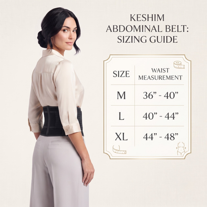 KESHIM Abdominal Belt with Extra Grip for Men & Women | Monofilament Elastic Abdominal Support Belt | Double Compression Waist Binder for Post-Surgery Recovery, Hernia Support & Lower Back Support | Black