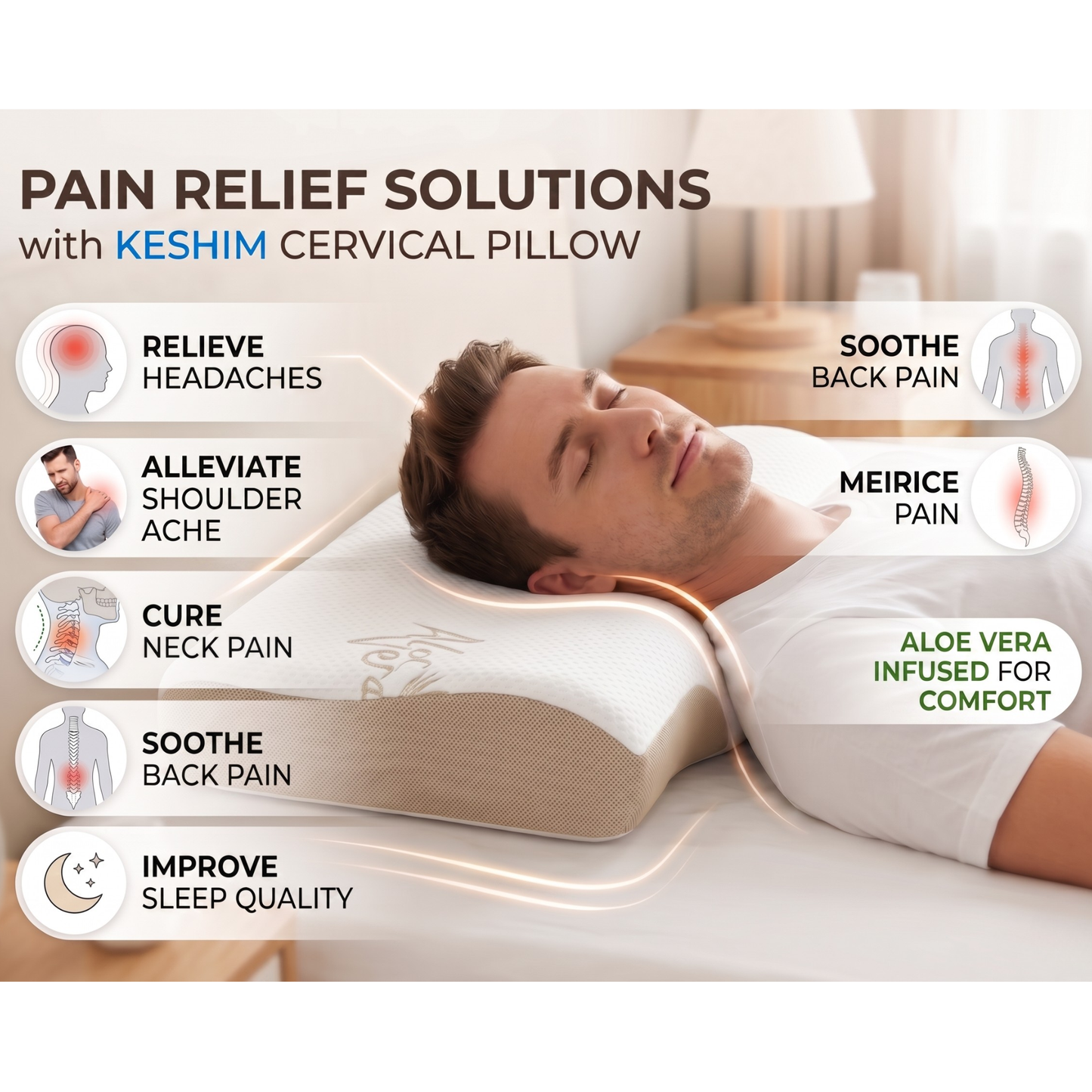 Keshim Cervical Memory Foam Pillow – Neck & Shoulder Support - Image 8 - Keshim