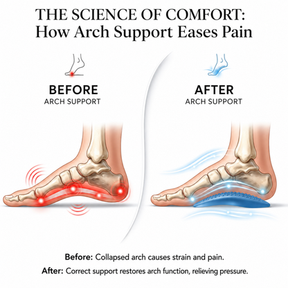 KESHIM Gel Arch Support Insoles for Men & Women | Soft Silicone Arch Support Pads for Foot Comfort & Pressure Distribution | Cushioned Shoe Inserts for Walking, Standing & Daily Use (1 Pair)