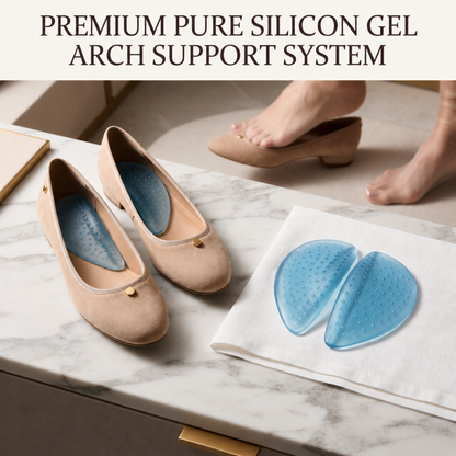 KESHIM Gel Arch Support Insoles for Men & Women | Soft Silicone Arch Support Pads for Foot Comfort & Pressure Distribution | Cushioned Shoe Inserts for Walking, Standing & Daily Use (1 Pair)