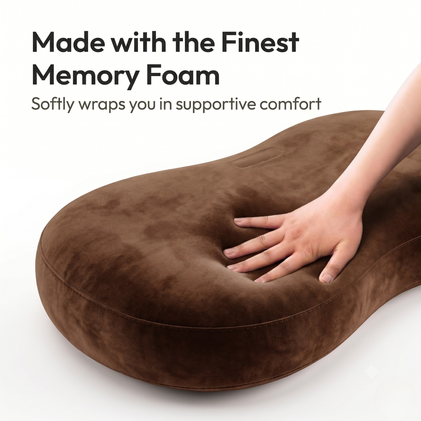 Keshim Memory Foam Cuddle Pillow for Adults & Kids | Ultra-Soft Velvet Hug Pillow for Sleeping, Relaxation & Side Sleeping | Ergonomic Body Support Cushion for Comfort & Stress Relief