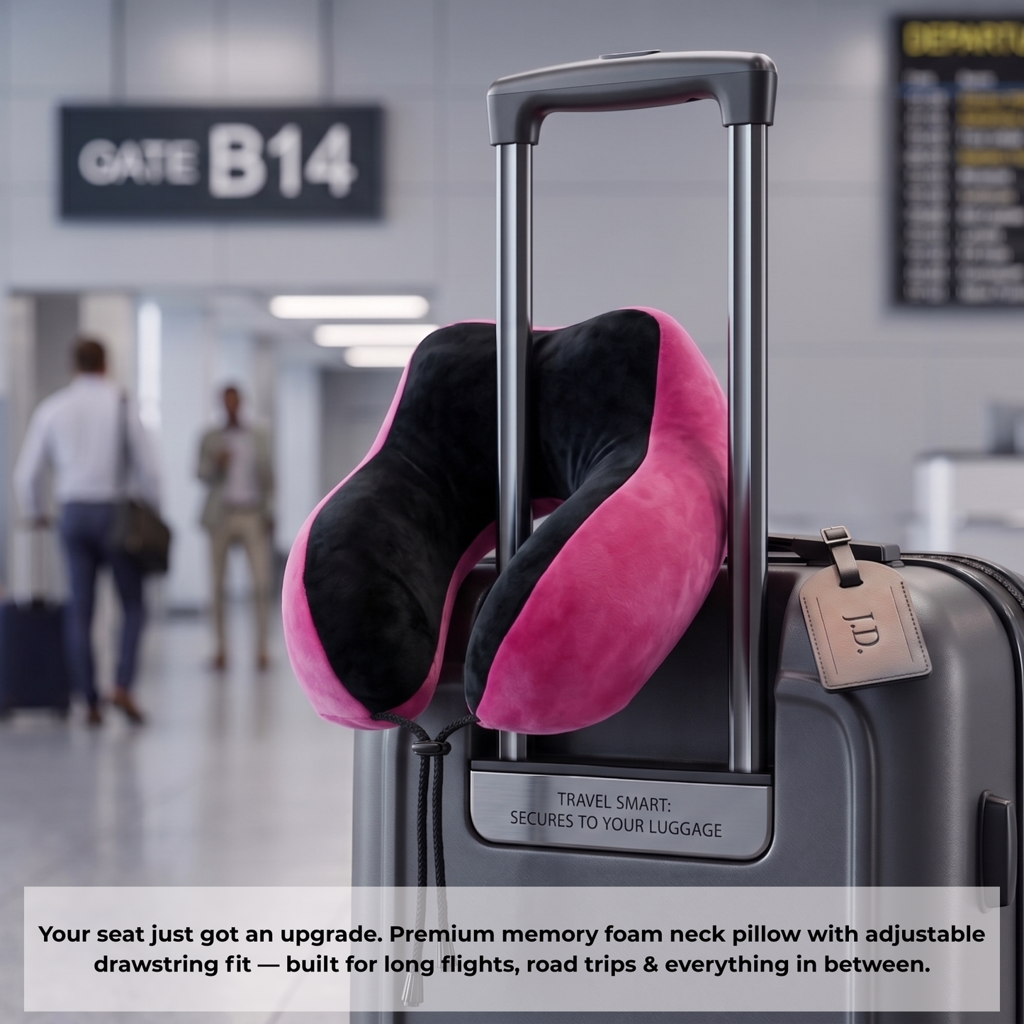 Keshim Memory Foam Travel Neck Pillow for Airplane, Car & Office | Multi-Hump Ergonomic U-Shaped Neck Support Cushion | Premium Velvet Fabric | Adjustable Strap | Soft & Comfortable Cervical Support