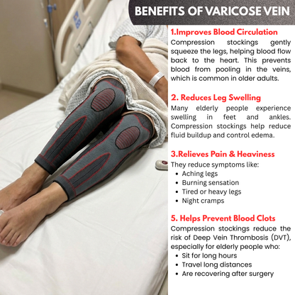 Keshim Thigh High Compression Stockings for Men & Women | Knee Length Medical Compression Socks for Leg Support, Improved Circulation, Swelling & Travel Comfort ( Pair )