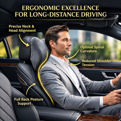 KESHIM Car Headrest Pillow, Memory Foam Neck Support Cushion for Car Seat, Ergonomic Cervical Neck Rest for Driving, Travel & Long Journeys, Comfortable Head and Neck Support