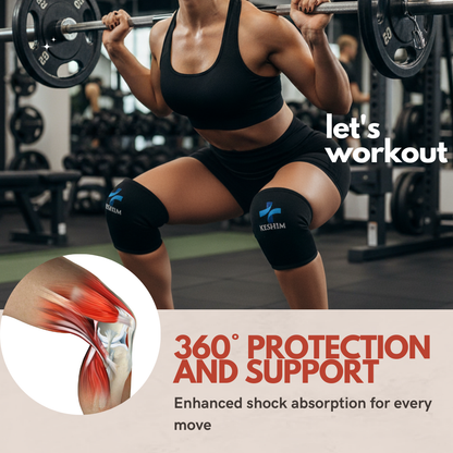 Keshim Knee Support Sleeve (Pair) for Men & Women | Premium Nylon Compression Knee Cap for Running, Gym, Sports, Joint Pain Relief & Daily Support | Breathable Stretch Fabric