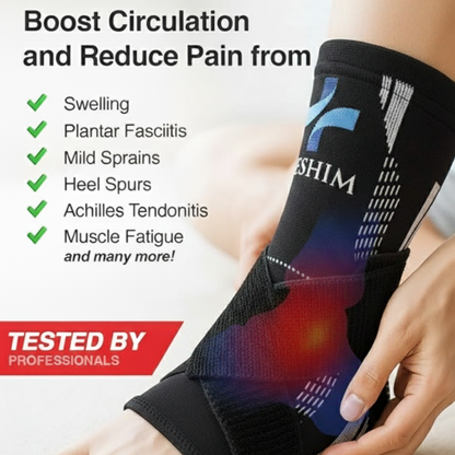 Keshim Ankle Support with Adjustable Binder Strap for Men & Women | Compression Anklet Brace for Sprains, Sports Injury Recovery, Running, Gym & Daily Wear | Breathable Elastic Fabric
