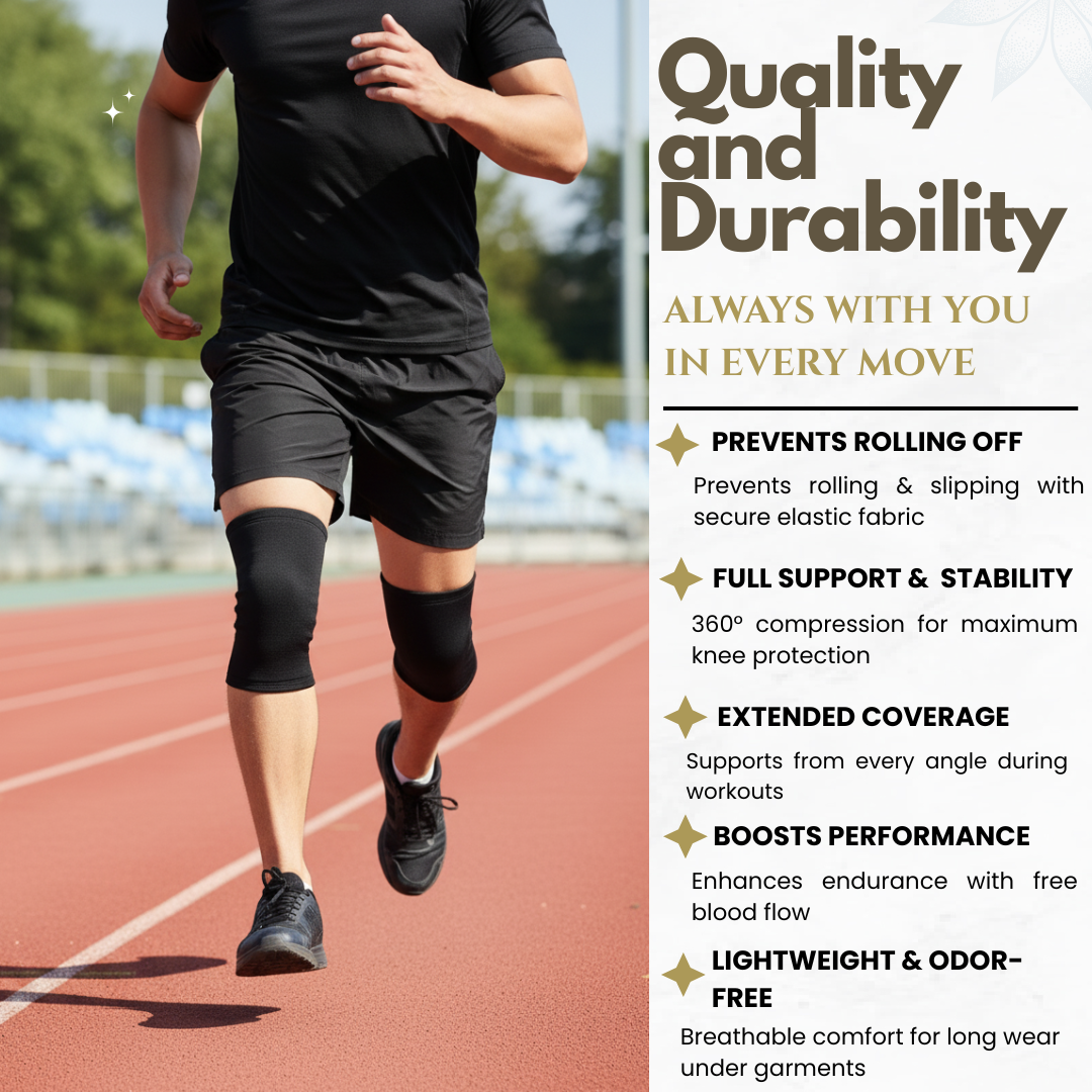 Keshim Knee Support Sleeve (Pair) for Men & Women | Premium Nylon Compression Knee Cap for Running, Gym, Sports, Joint Pain Relief & Daily Support | Breathable Stretch Fabric